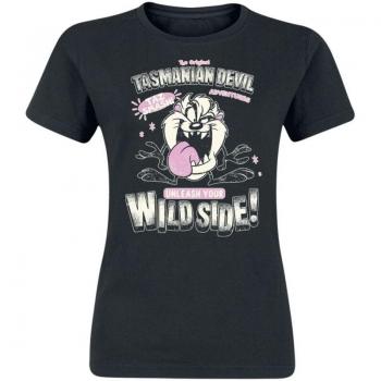 T-Shirt Looney Tunes Taz Femme Manches Courtes Noir S à XXL