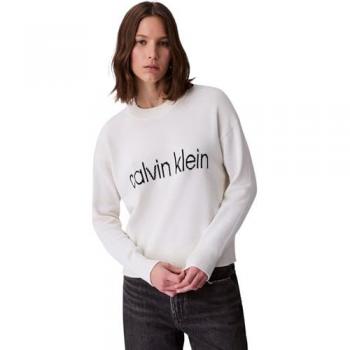 Damen Strickpullover CALVIN KLEIN JEANS Cotton Graphic, grau, L