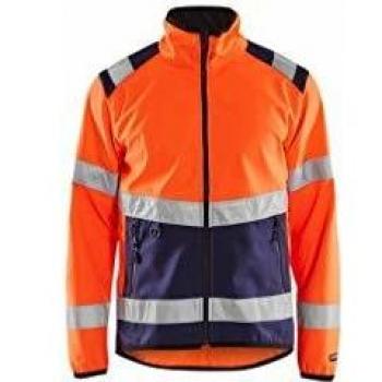 Blakläder High Visibility Softshell-Jacke, orange / marineblau, Größe XL