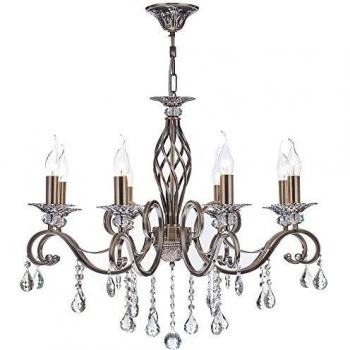Maytoni Grace Chandelier 8-Bulb Brass/White