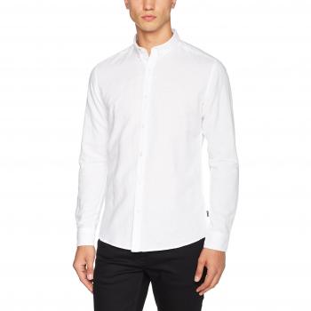 Camisa de Lino de Manga Larga ONLY & SONS Onsclata, Hombre, Blanco, XX-Large