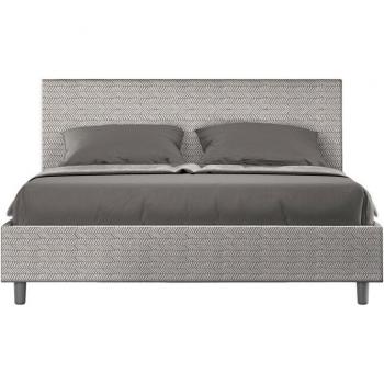 Letto Matrimoniale Imbottito 160x200 Tessuto Aragona Adele Bianco