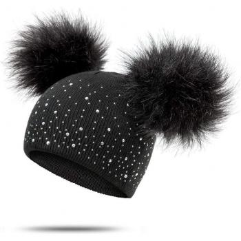 Children's Warm Velvet Pompom Hat