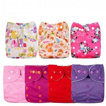 Mumsbest 7-Pack Baby Girl Pink Cloth Diapers