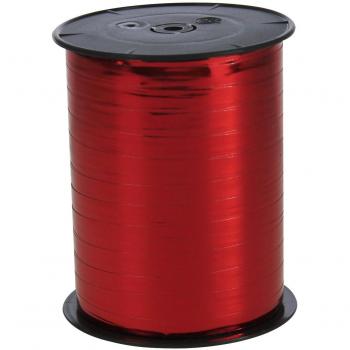 Ruban Bolduc métallisé rouge 250mx7mm