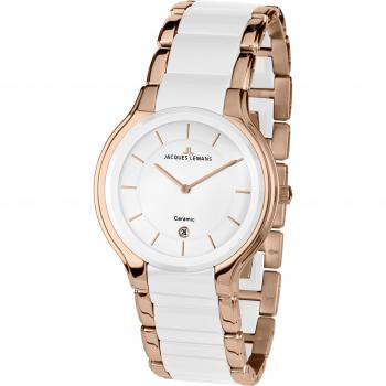 XL Dublin Herren‑Armbanduhr Jacques Lemans – Analog, Quarz, Keramik 1‑1581F