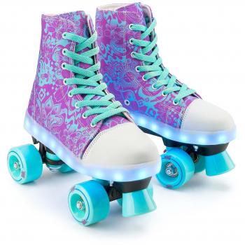 Xootz Size 13 LED Canvas Quad Roller Skates for Kids