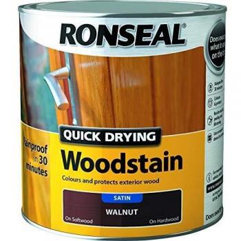 Ronseal Quick Drying Woodstain Satin Walnut 2.5 litre RSLQDWSW25L