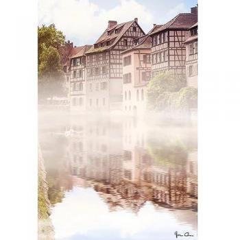 Peinture murale quai de l'Ill brumeux 65x97