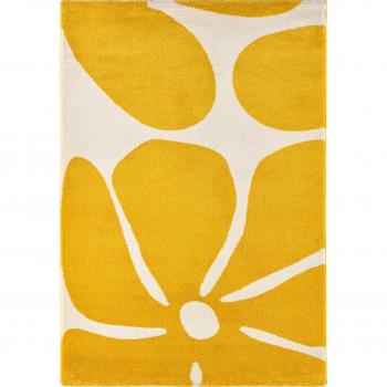 Tapis à poils longs vintage 70's jaune 160x230