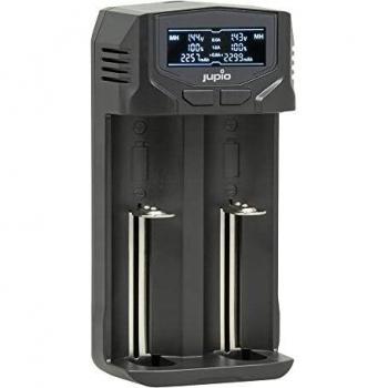 Jupio 2-slots USB-C Batterijlader met LCD