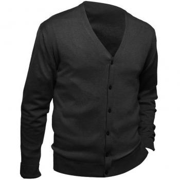 SOLS Strickjacke für Herren V-Ausschnitt Schwarz 3XL