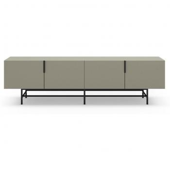 Mueble de TV Verde Elda L200 cm 4 Puertas con Rieles Metálicos