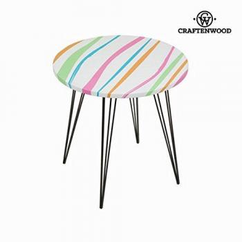 Tavolo rotondo a righe a colori per esterni by Craften Wood