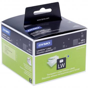 DYMO LabelWriter Address Labels 36mm x 89mm Self-Adhesive Black Print on Clear