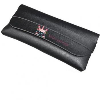 Housse personnalisée pour lunettes licorne et fleurs