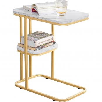 Table d'appoint FBT110-G – bout de canapé en métal doré