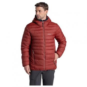Men’s Red Craghoppers CompressLite Hooded Insulated Puffer – Small