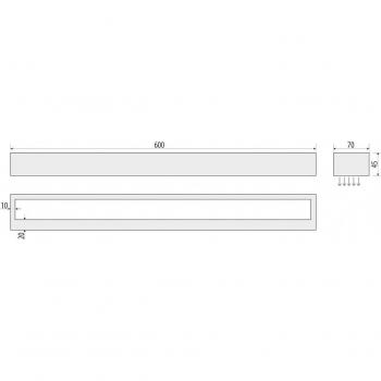 MCJ Vola 60cm Black LED Bathroom Wall Light, IP44, 4000K