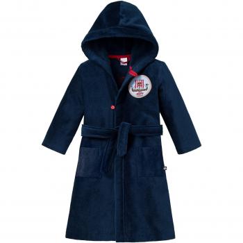 Schiesser Capt'n Sharky Bademantel für Jungen, Größe 104, Blau