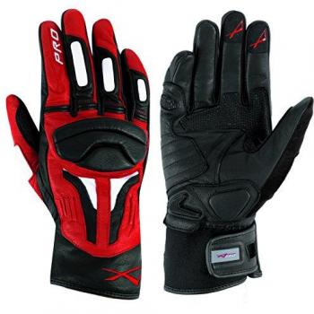 Pelle Pieno Fiore Guanti Moto A-Pro, Taglio Rosso, 3XL