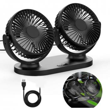 Mini Ventilatore Auto con Rotazione a 360°