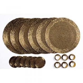 Penguin Home® 32 cm Antique Gold Coasters and Napkin Rings
