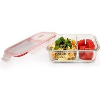 Contenedor de Cristal Rectangular Dividido 1360 ml