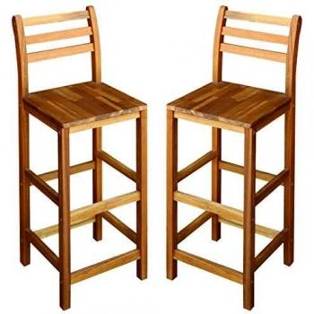 Taburetes de Cocina de Acacia 2 Piezas