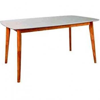 Miliboo Table à manger design blanc et bois clair L120 cm