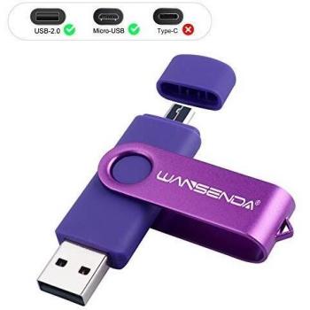 Clé USB 64Go USB 3.0 Wansenda OTG USB Flash Drive pour appareils Android/PC/Mac