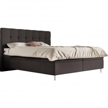 Boxspringbett Schlaraffia „Aida“ – Anthrazit Webstoff FACE, 180 × 200 cm, METALLFUß Chrome, 80 kg Belastung