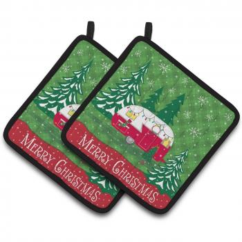 Caroline's Treasures Christmas Glamping Trailer Pot Holders