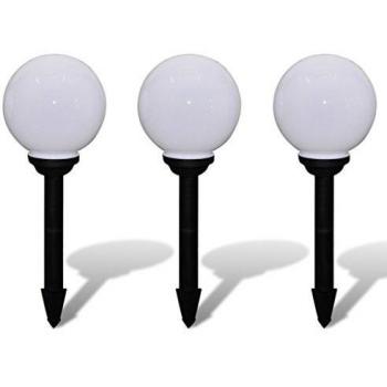 Lámpara solar de jardín LED 20 cm 3 unidades