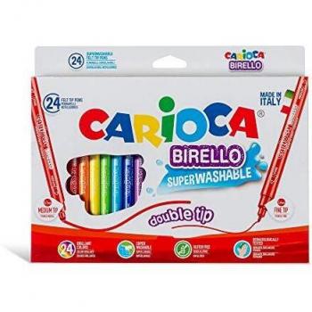 Pennarelli Doppia Punta Carioca Birello Conf. Da 24 Colorii Assortiti 41521