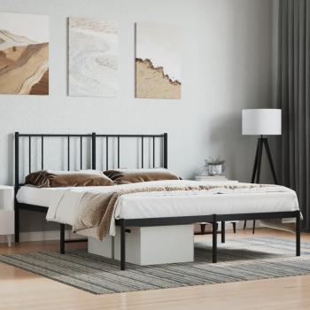 Base de Cama con Cabecero Negro 120x200