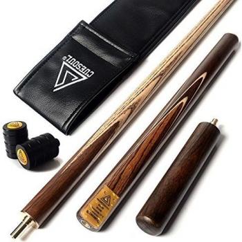 CUESOUL 57 Handcraft 3/4 Jointed Snooker Cue With Extension/Joint Protector Packed in Leatherette Cue Bag