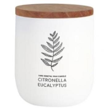 Vela de Vaso Branco com Citronela e Eucalipto Cerabella