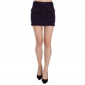 Button Pocket A-line Mini Skirt