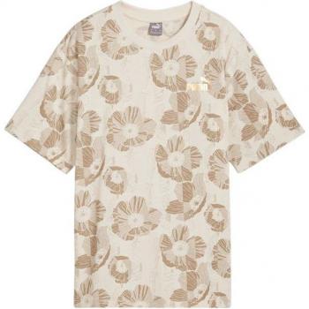 Camiseta casual Puma Essentials + Class Act AOP mujer manga corta color nieve alpina talla L