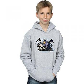 Batman Comic Series Boy’s Bat Bike Hoodie, 7-8 Years, Gray