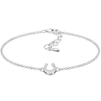 Elli Hufeisen‑Armband für Frauen: 925 Sterling Silber, 1 ct Zirkonia-Schmuckstein