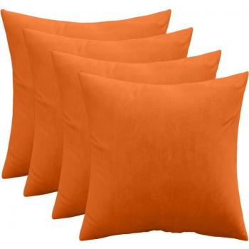 Velluto Arancio Comfort: Set 4 Cuscini