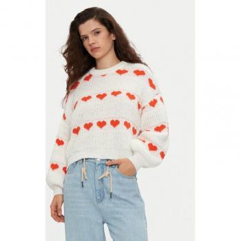Pieces Nove Damenpullover Écru Regular Fit