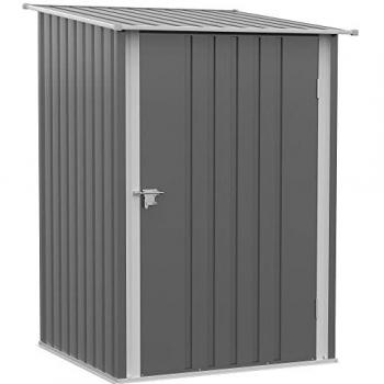 Caseta de jardín outsunny acero lacado gris 100x103x160 cm 845-530v00gy