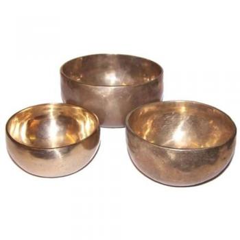 Bali-Homedecor Klangschalen-Set, Messing, 3 verschiedene Durchmesser