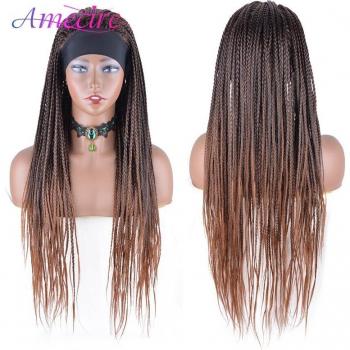 Natural Looking Ombre Box Braid Wig with Heat Resistant Material