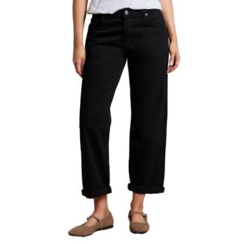 Dorothy Perkins Boyfriend Ankle‑Glaze Fold‑Up Jeans in Black – Size 8