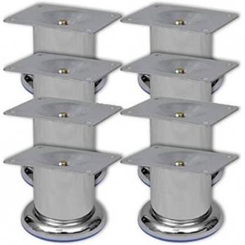 VidaXL Chrome Round Sofa Legs 60 mm 8 pcs