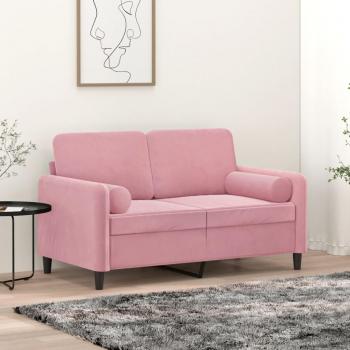 VidaXL Dekokissen 2 Stk. Rosa Ø15x50 cm Samt